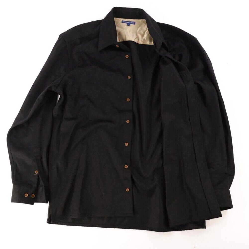 McKenzie Tribe Men's Large Wool Cashmere Jacket Button Wool unLined Coat Black